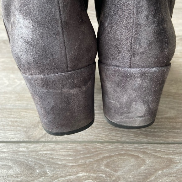 ROGER VIVIER Polly Suede Buckle Knee  Boot In Grey - Picture 7 of 15